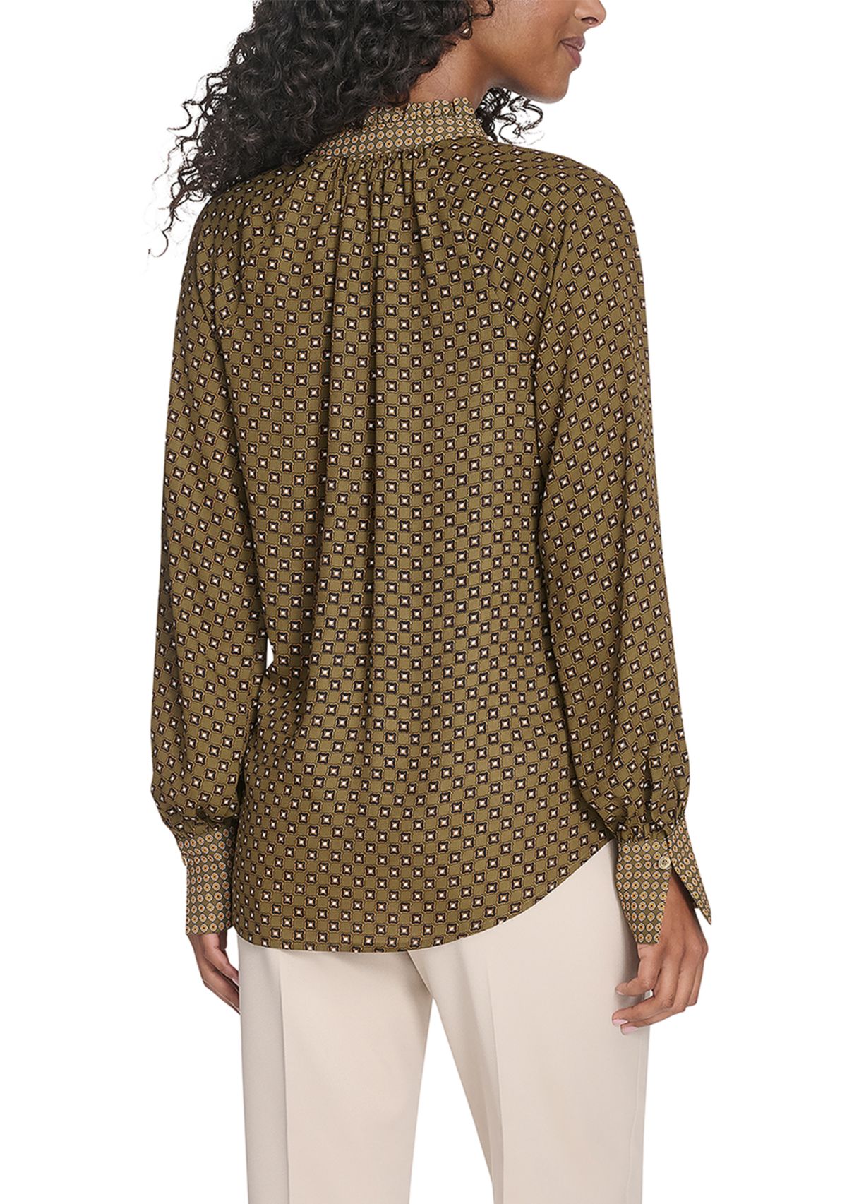 Womens Foulard Tie Neck Blouse