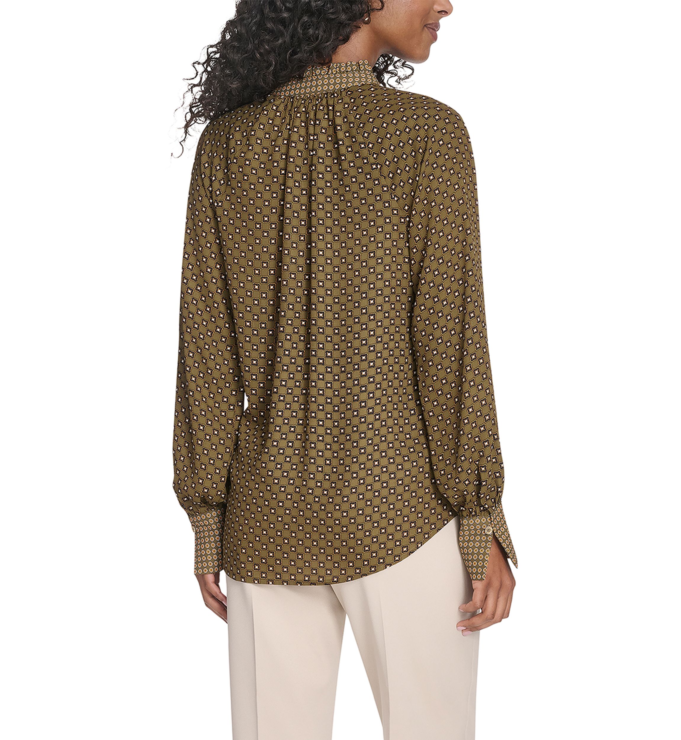 Womens Foulard Tie Neck Blouse