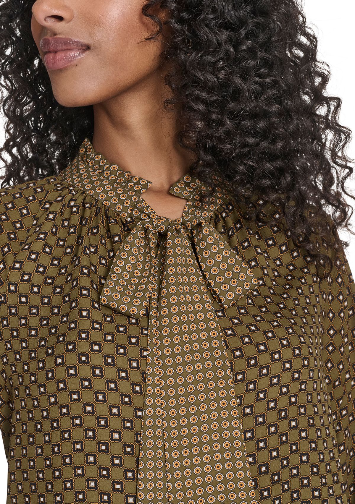 Womens Foulard Tie Neck Blouse