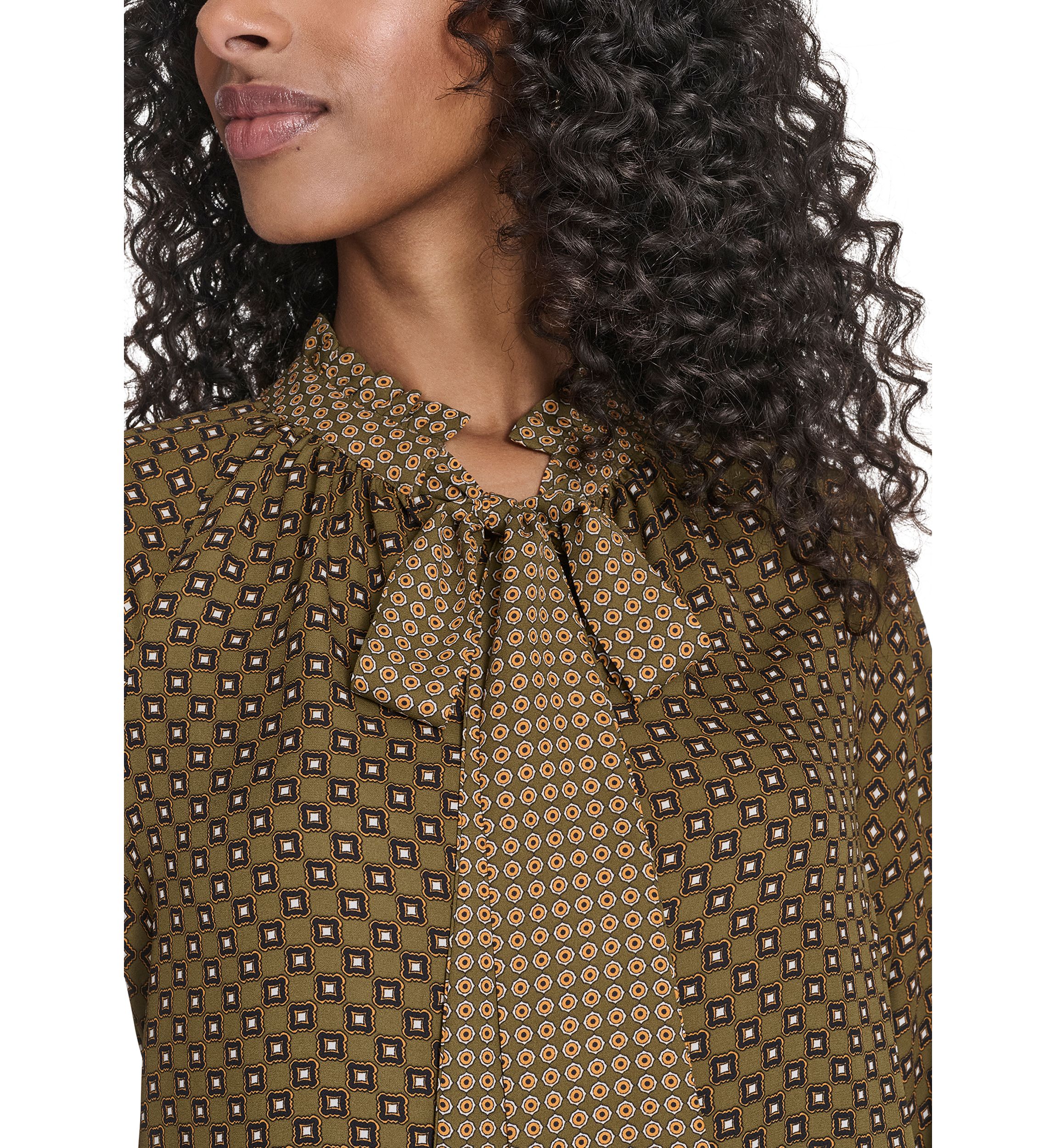 Womens Foulard Tie Neck Blouse