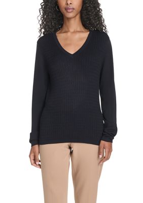 Tommy Hilfiger Women's Vneck Cable Sweater