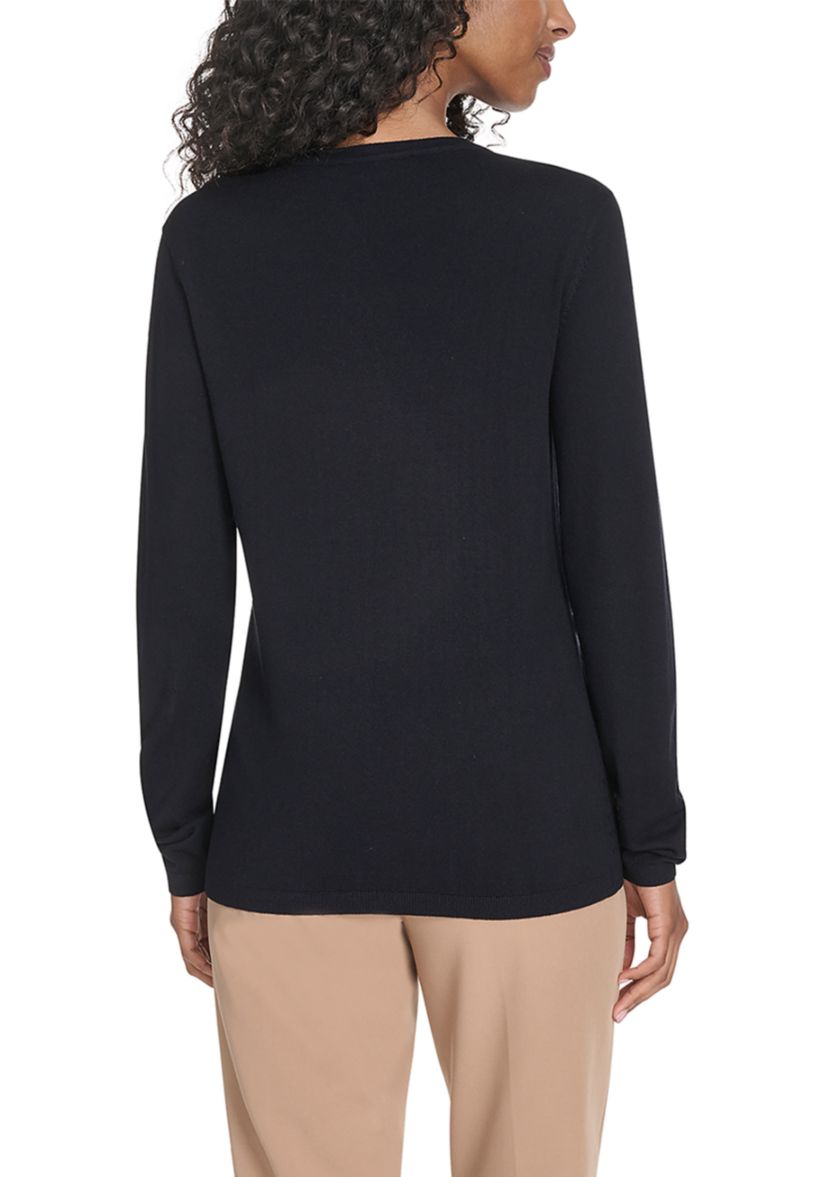 Womens Vneck Cable Sweater