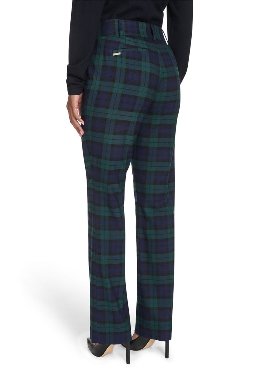 Womens Black Watch Plaid Bootcut Pants