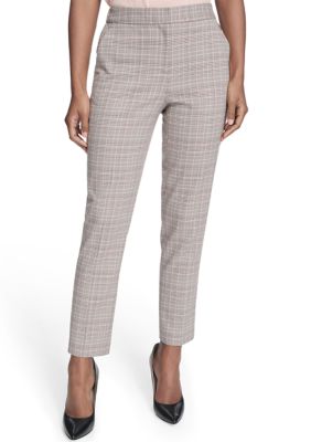 Tommy Hilfiger Women's Sloane Plaid Trousers, Pink, 4