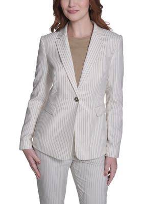 Tommy Hilfiger Women's Slim Fit Pinstripe Blazer, 6