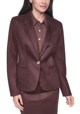 Tommy Hilfiger Women's Faux Suede Blazer, 4