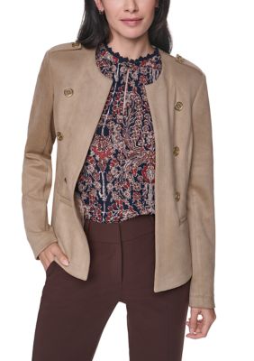 Tommy Hilfiger Women's Scuba Suede Band Jacket, Small