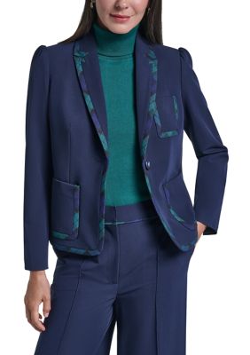 Tommy Hilfiger Women's 1 Button Framed Puff Sleeve Blazer