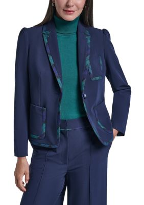 Tommy Hilfiger Women's 1 Button Framed Puff Sleeve Blazer, 4