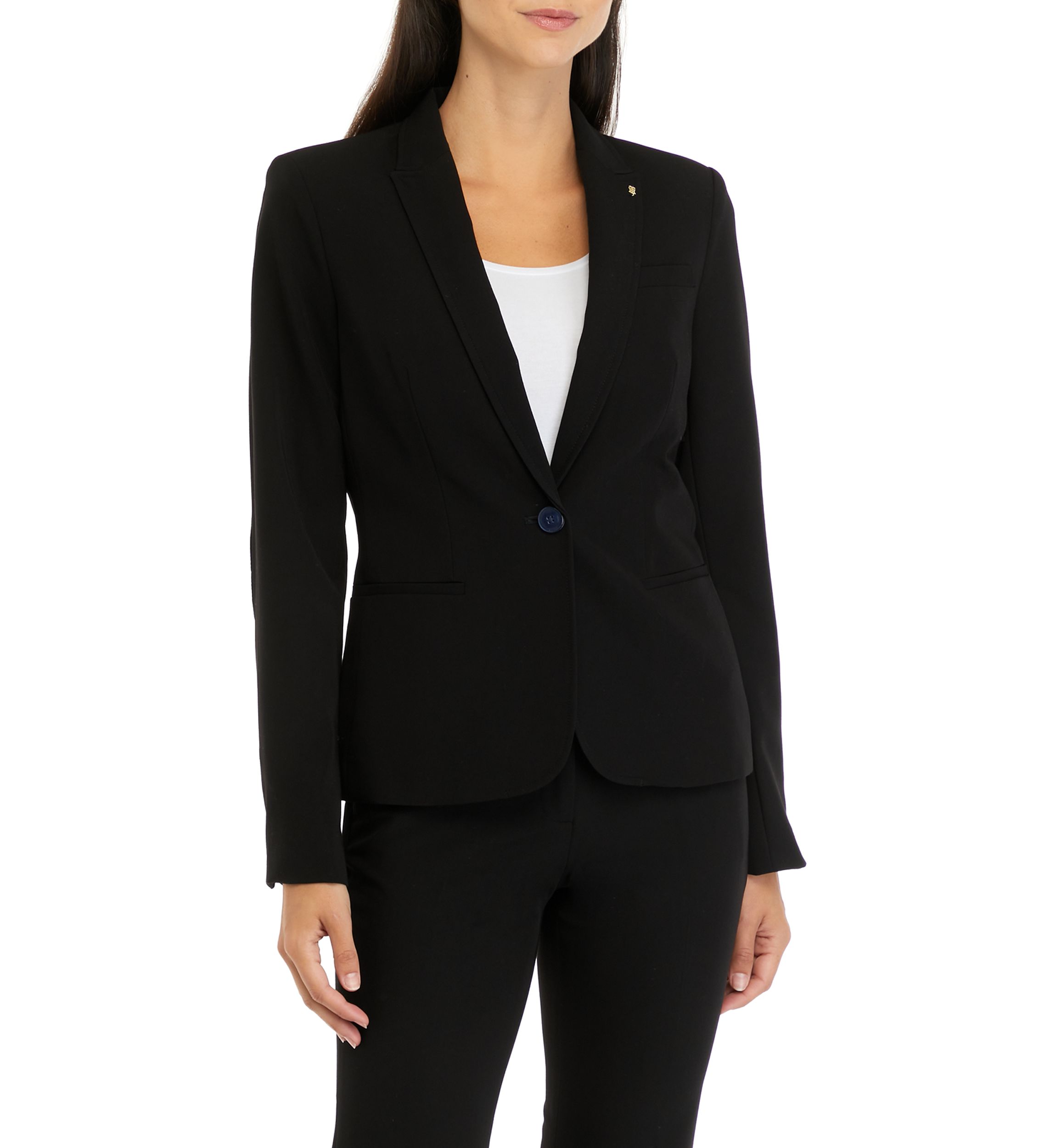 Womens One Button Twill Jacket