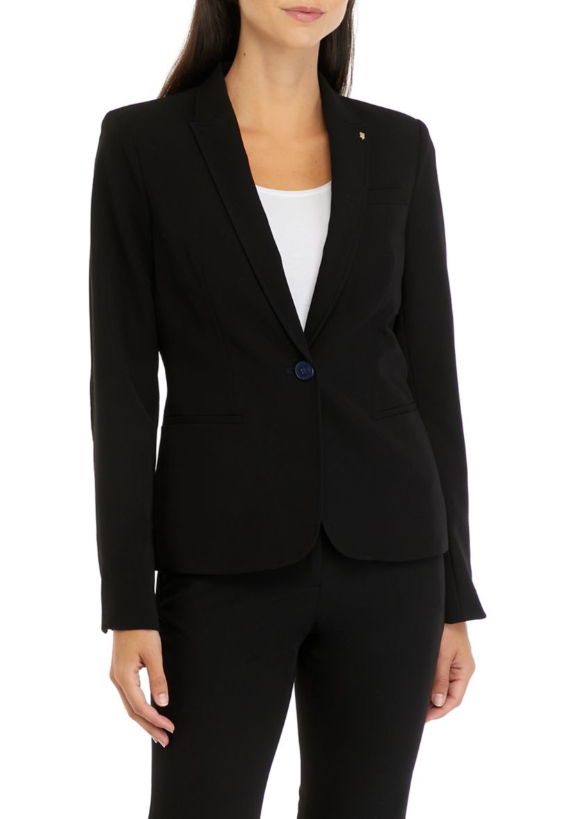 Womens One Button Twill Jacket