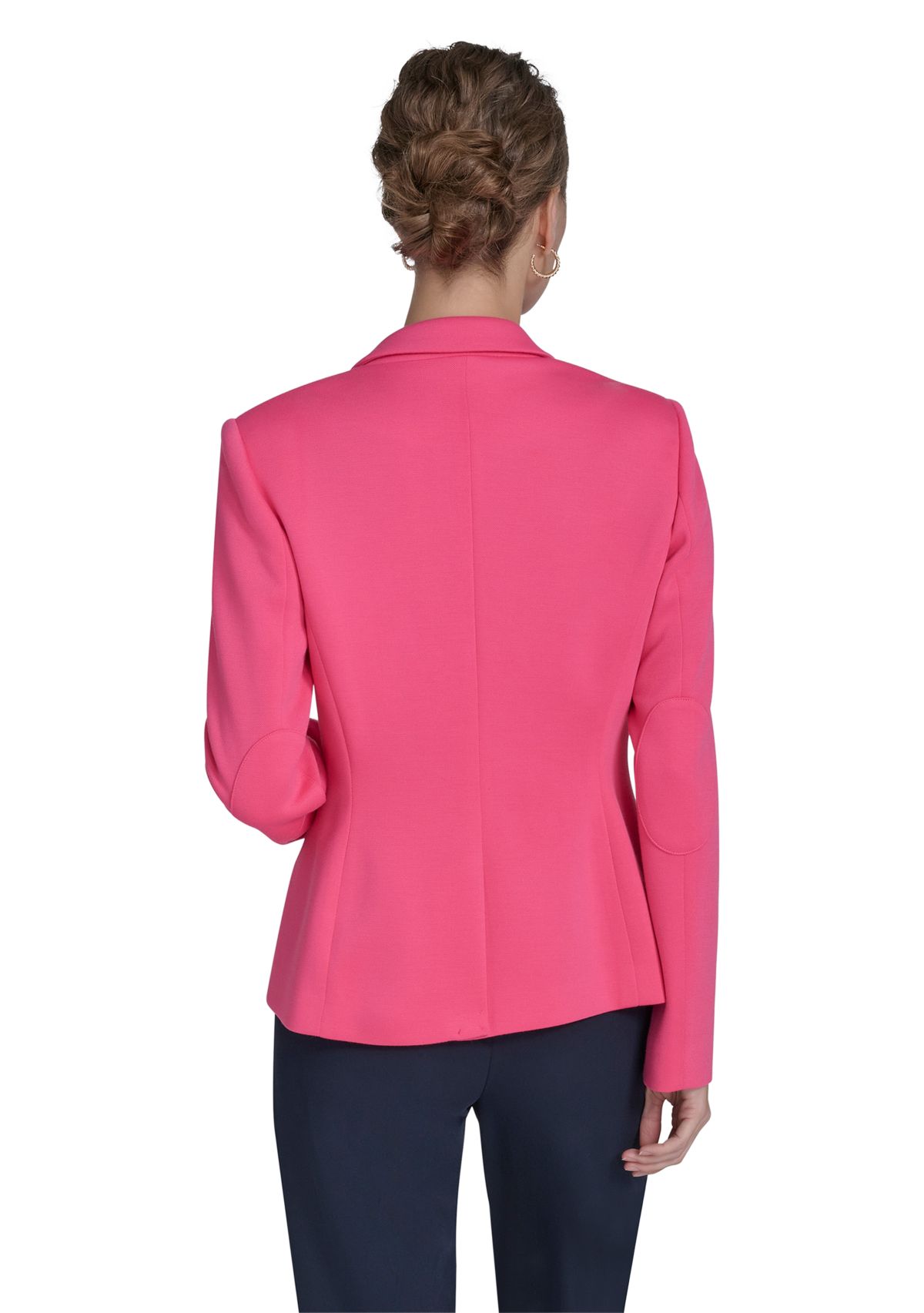 Womens Textured One Button Blazer