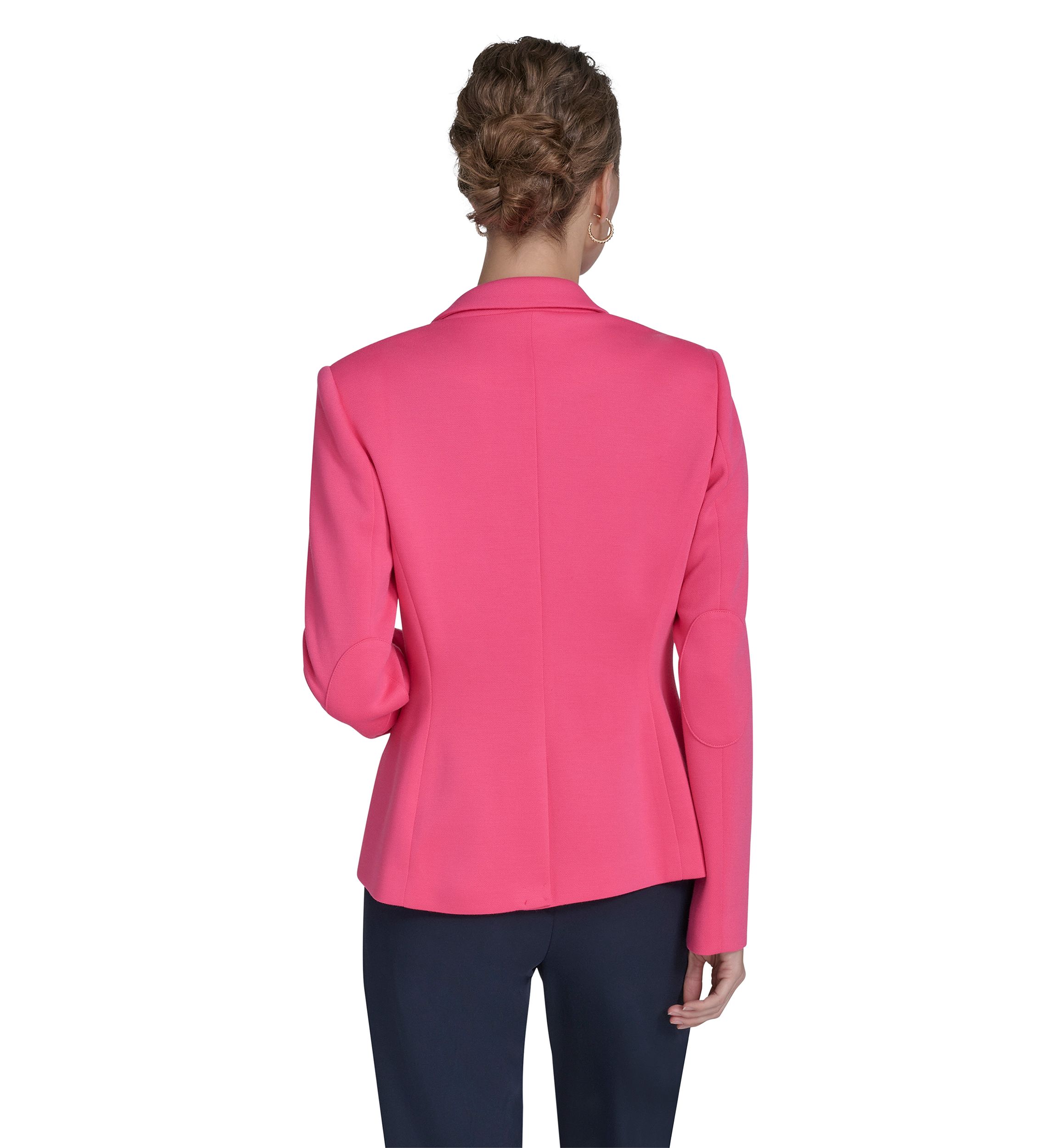 Womens Textured One Button Blazer