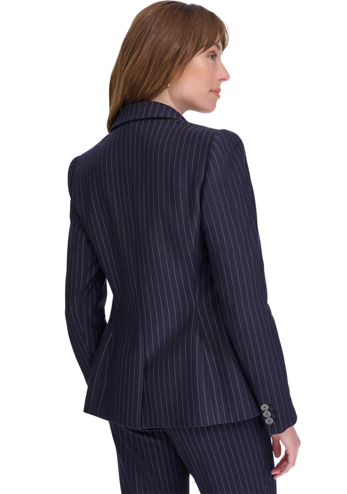 Womens Slim Fit Pinstripe Blazer