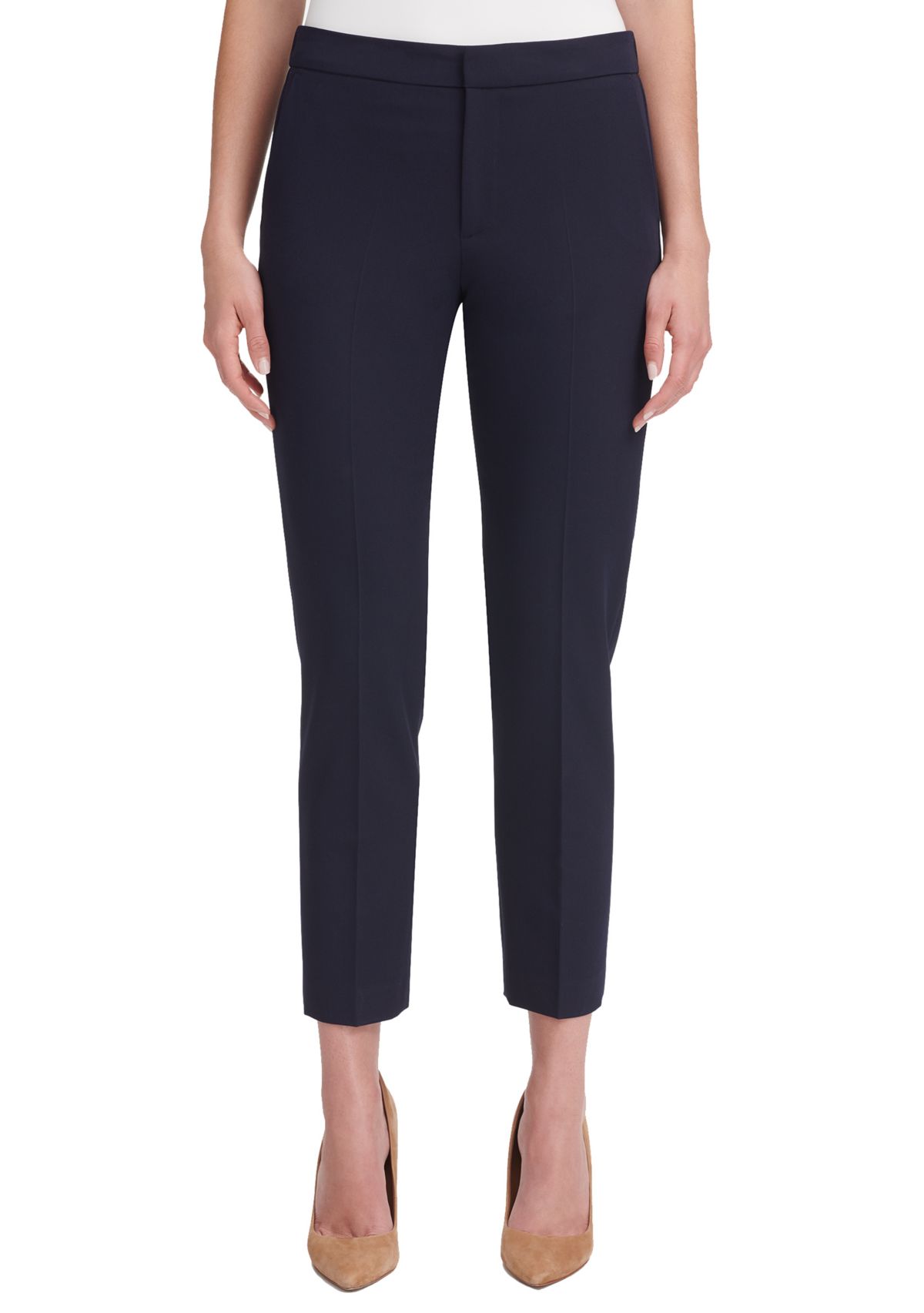 Womens Flat Front Ankle Pants