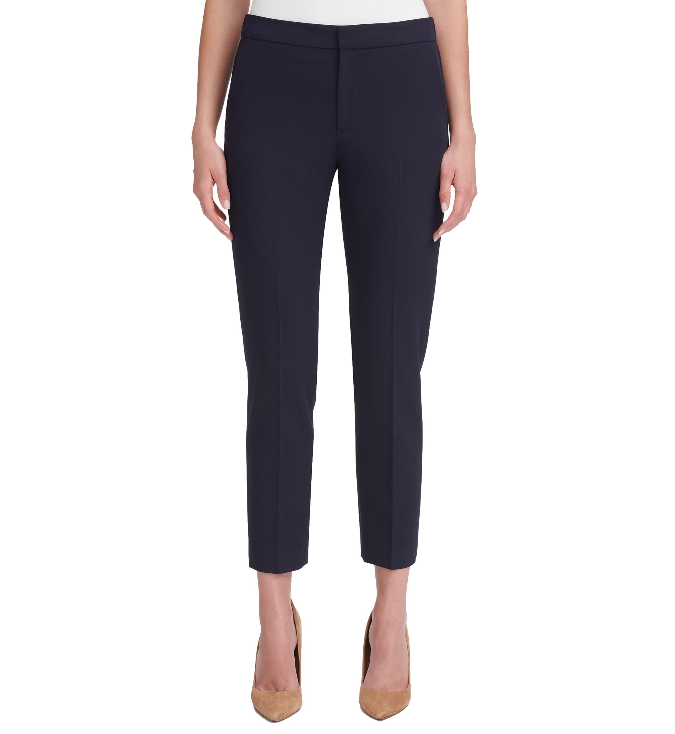 Womens Flat Front Ankle Pants