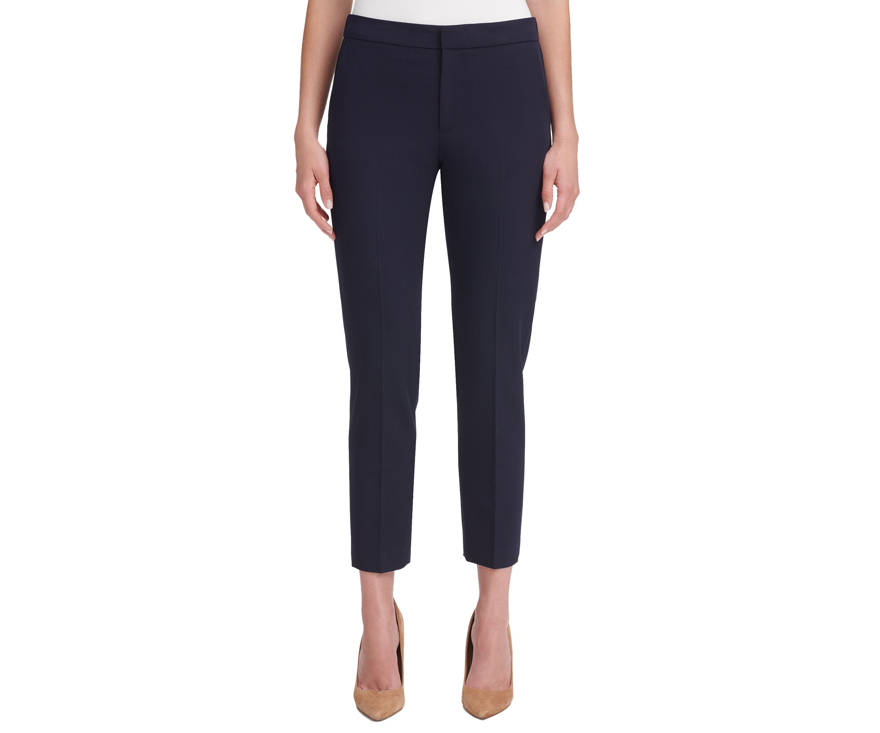 Womens Flat Front Ankle Pants