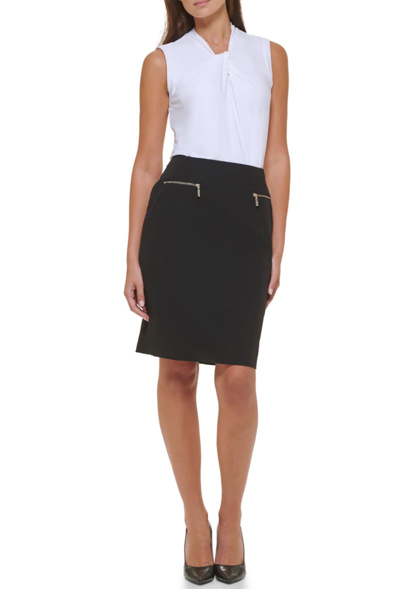 Womens Side Zip Pencil Skirt