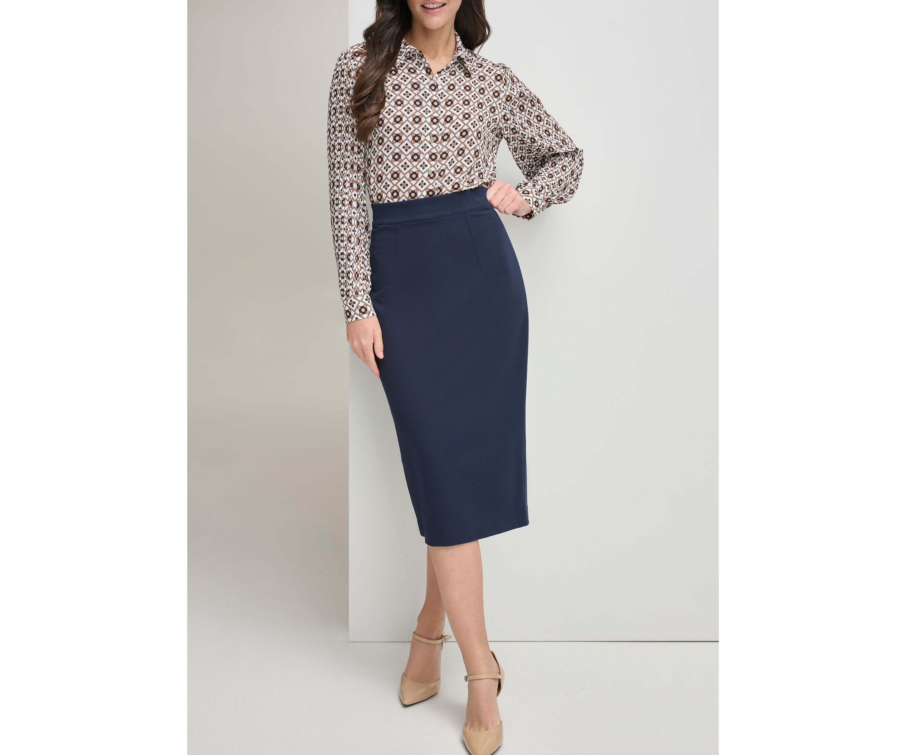 Womens High Waist Midi Pencil Skirt