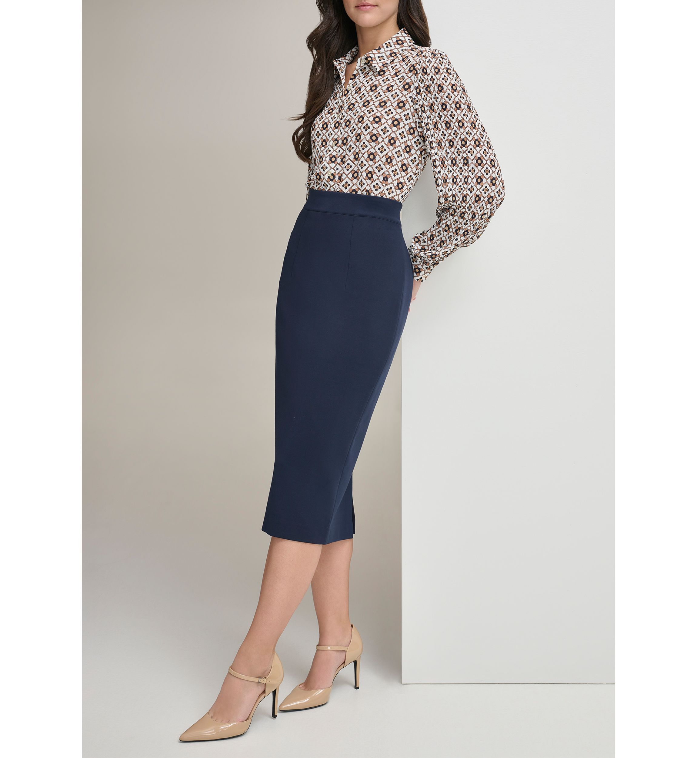 Womens High Waist Midi Pencil Skirt