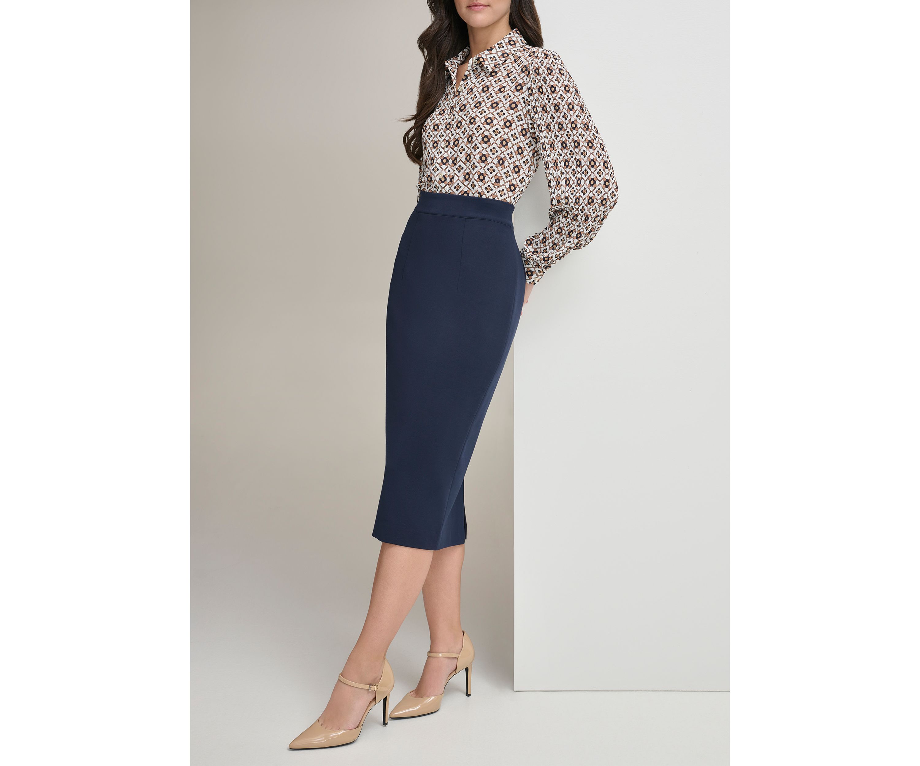 Womens High Waist Midi Pencil Skirt