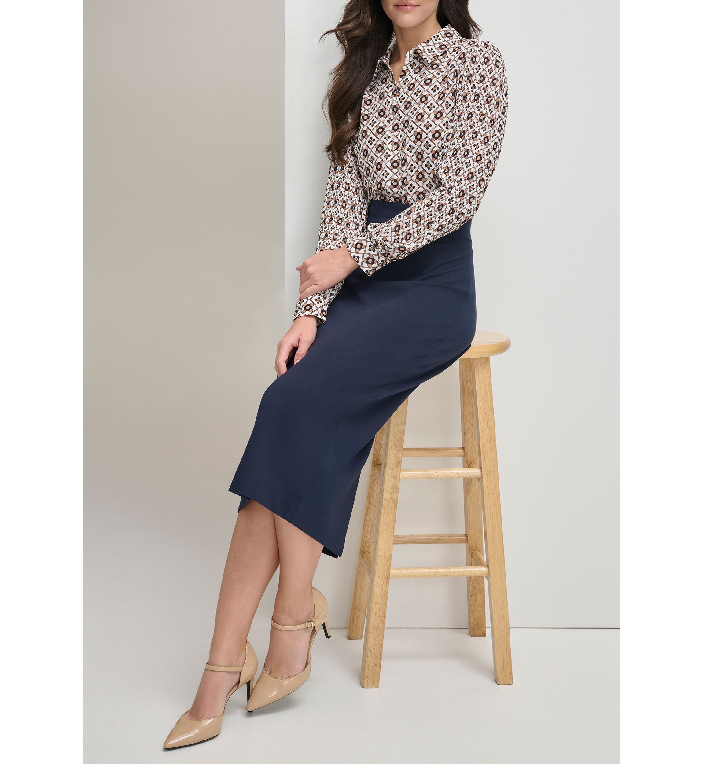 Womens High Waist Midi Pencil Skirt