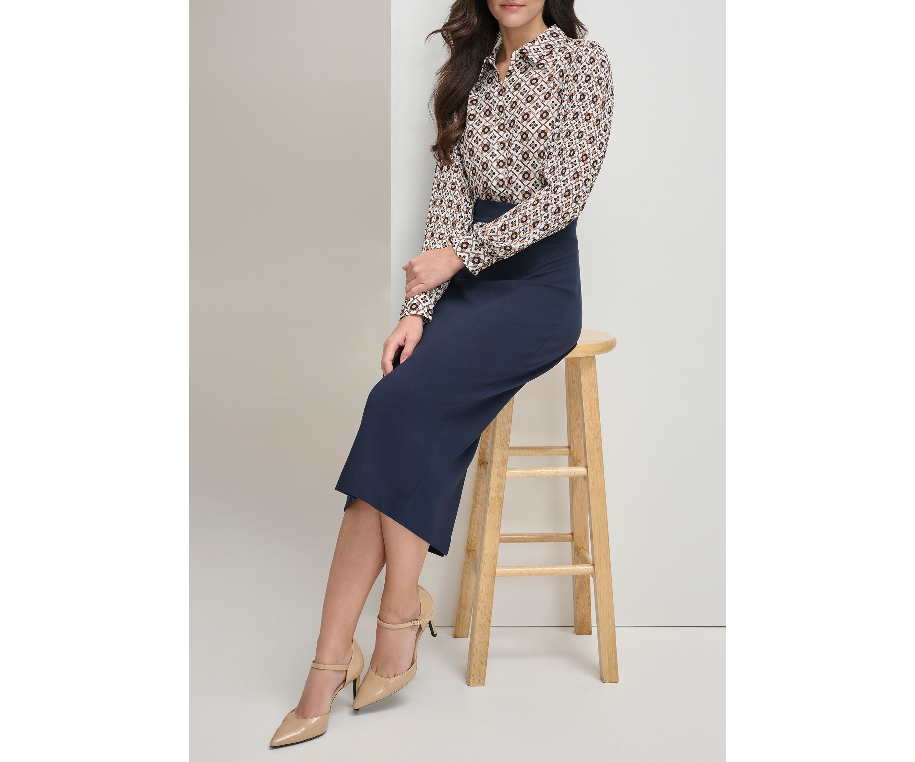 Womens High Waist Midi Pencil Skirt