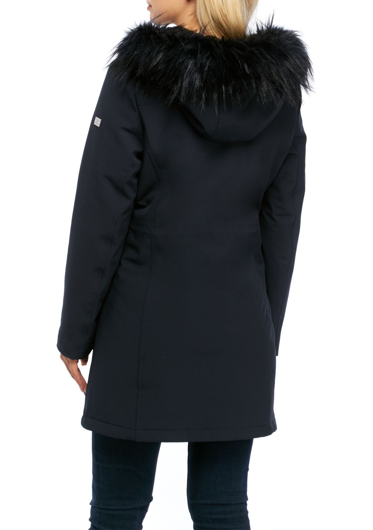 Faux Fur Hooded Soft Shell Coat