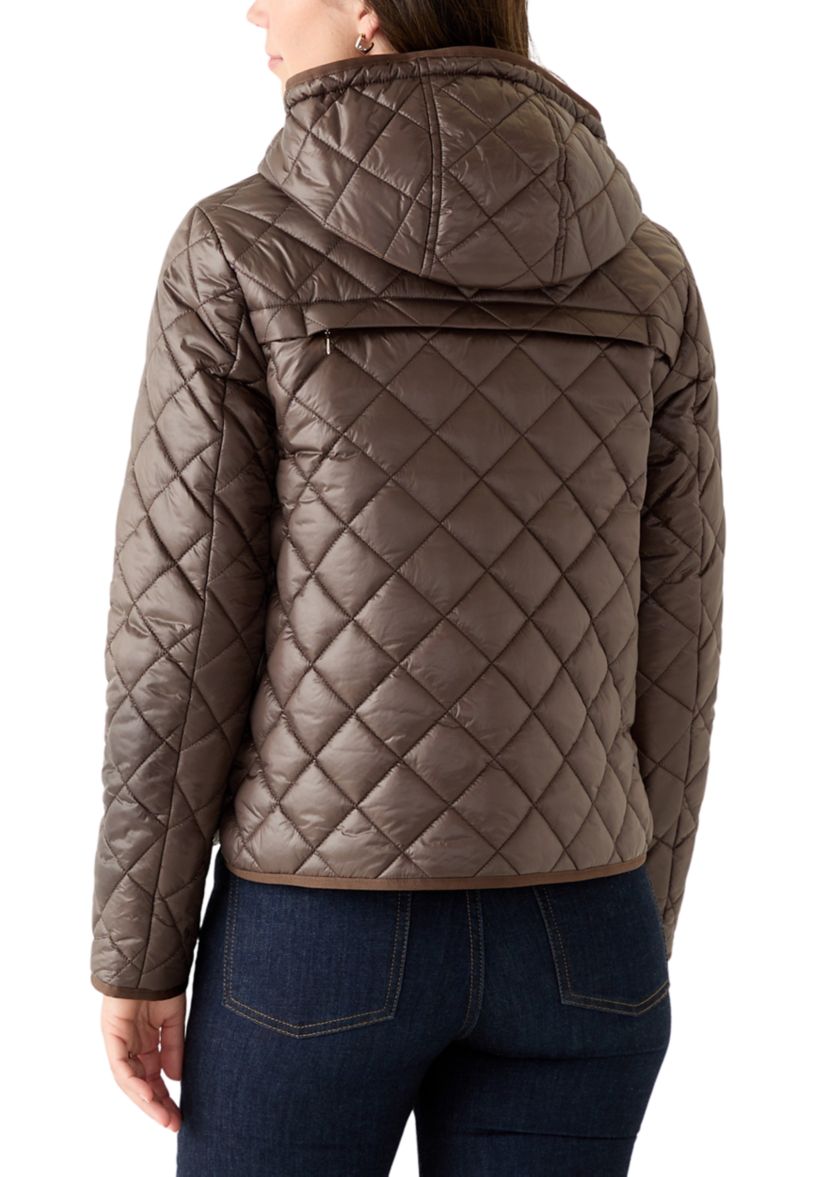 Womens Packable Quilted Jacket with Hood