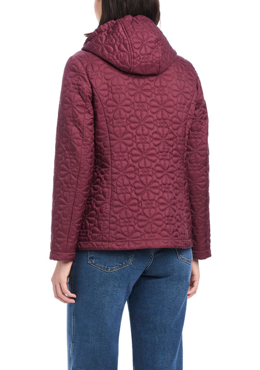 Womens Short Spade Flower Quilted Jacket