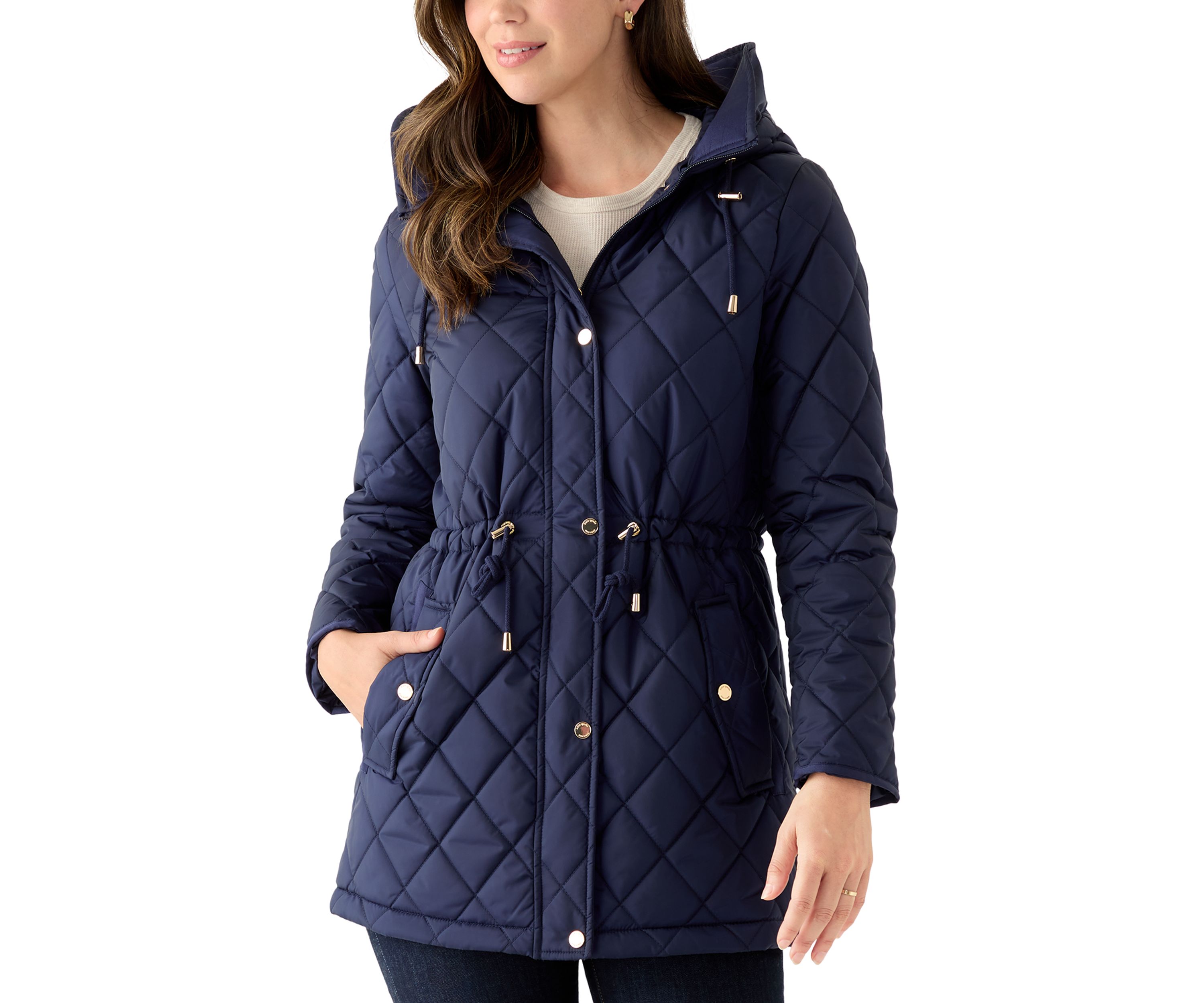 Womens Diamond Quilted Anorak Jacket
