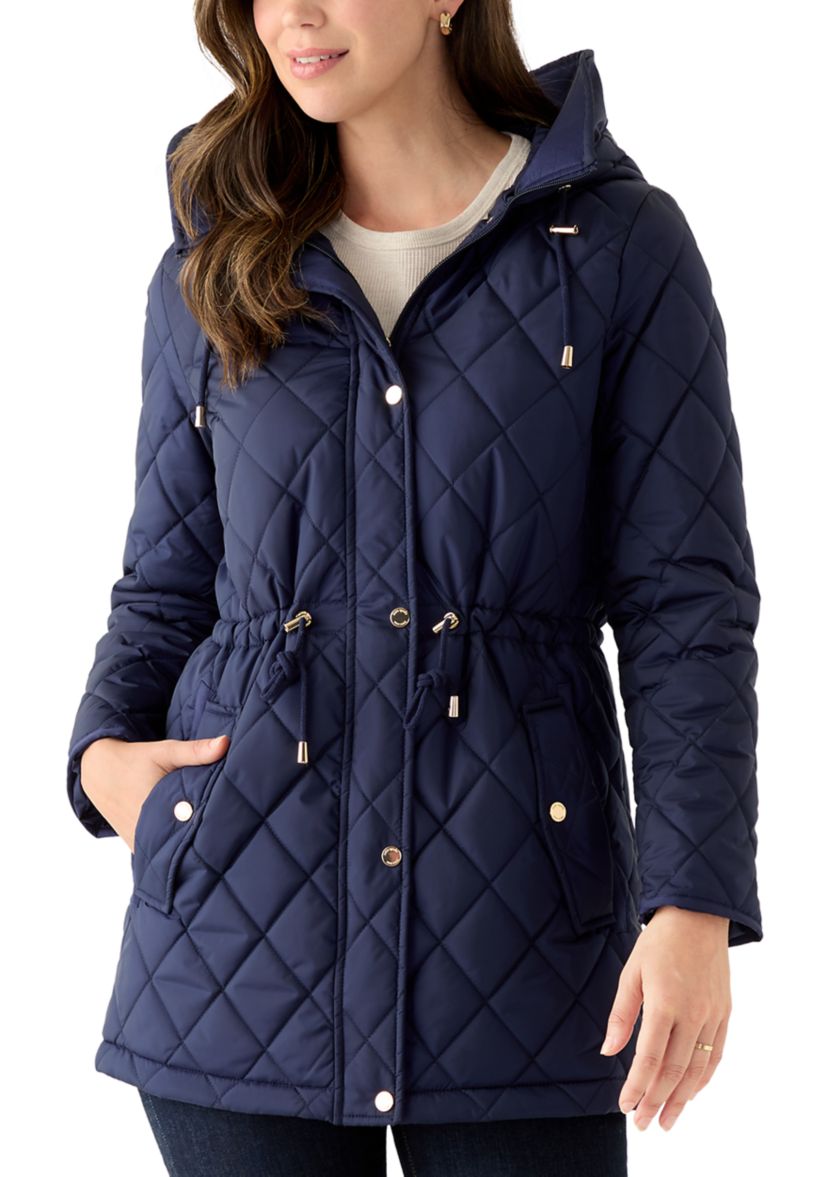 Womens Diamond Quilted Anorak Jacket