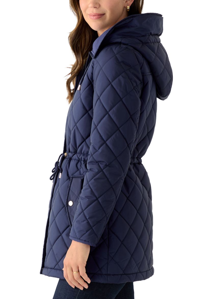 Womens Diamond Quilted Anorak Jacket