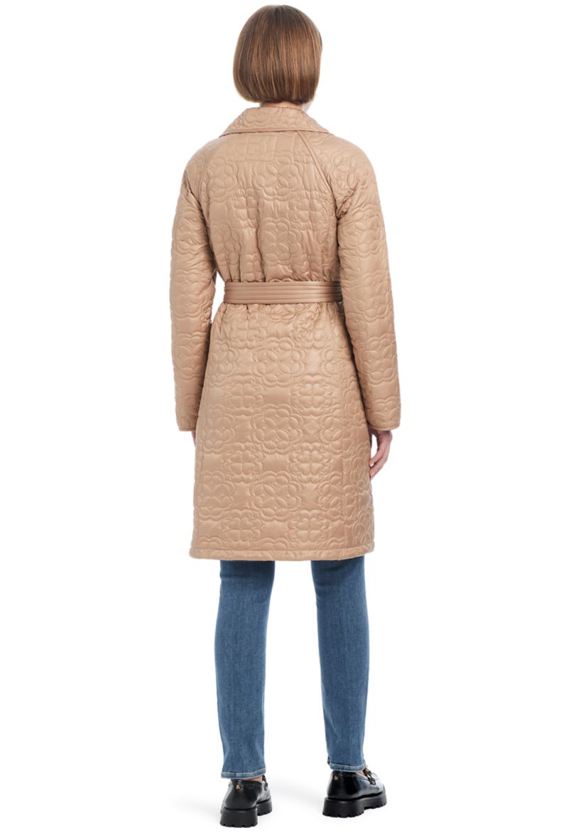 Womens Signature Quilted Trench Coat