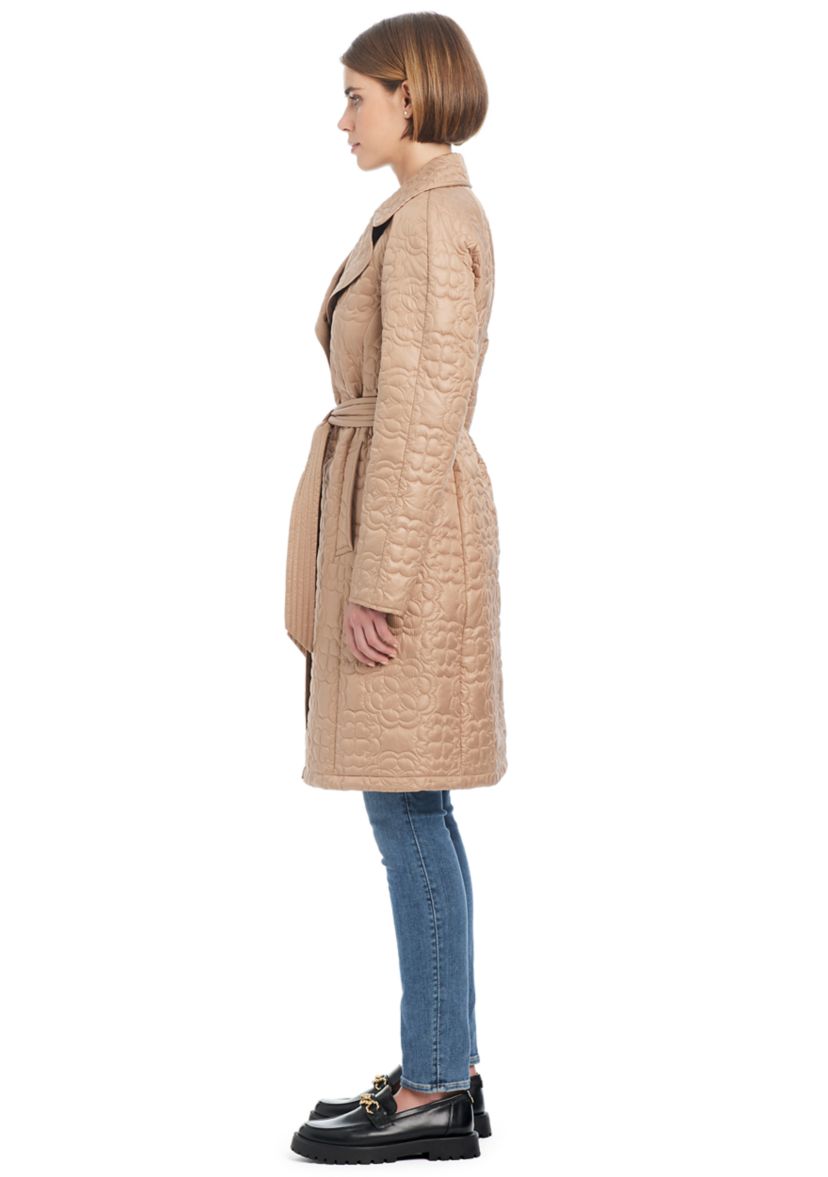 Womens Signature Quilted Trench Coat