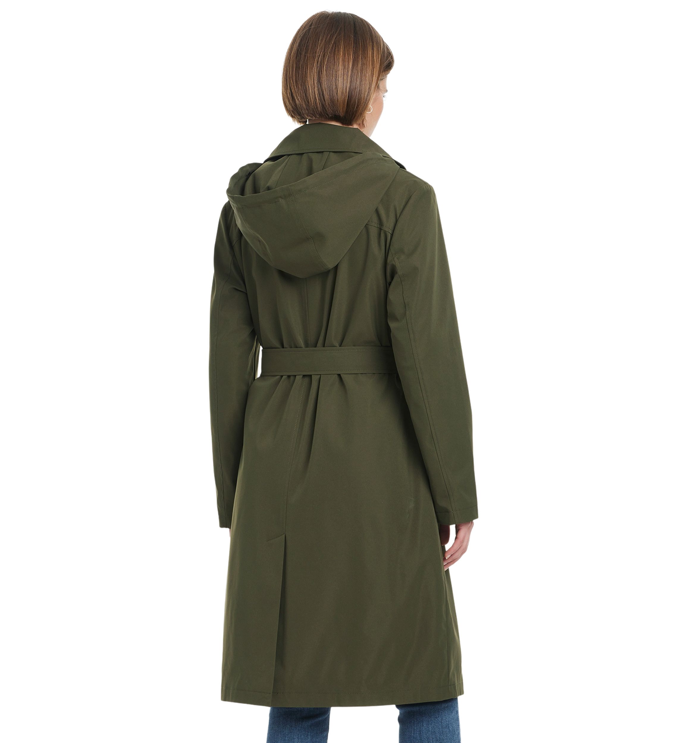 Womens Belted Rain Trench Coat