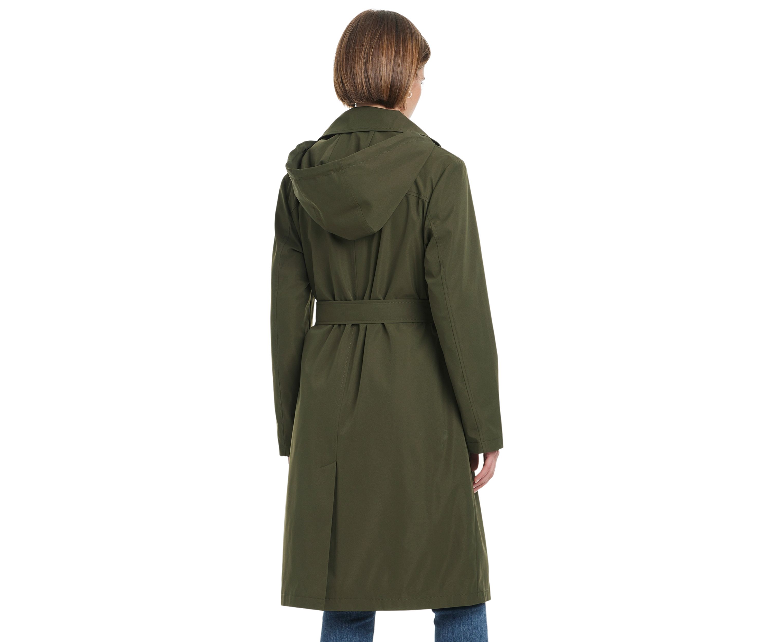 Womens Belted Rain Trench Coat