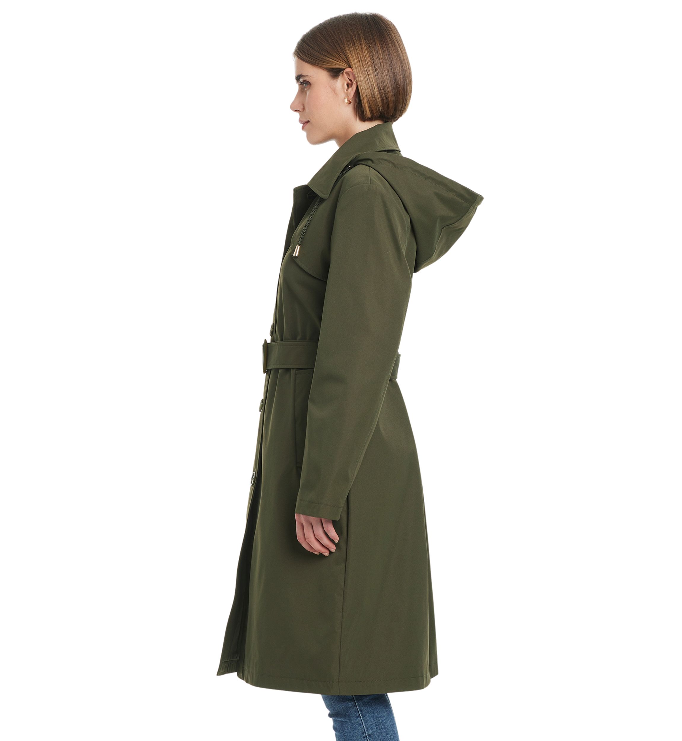 Womens Belted Rain Trench Coat