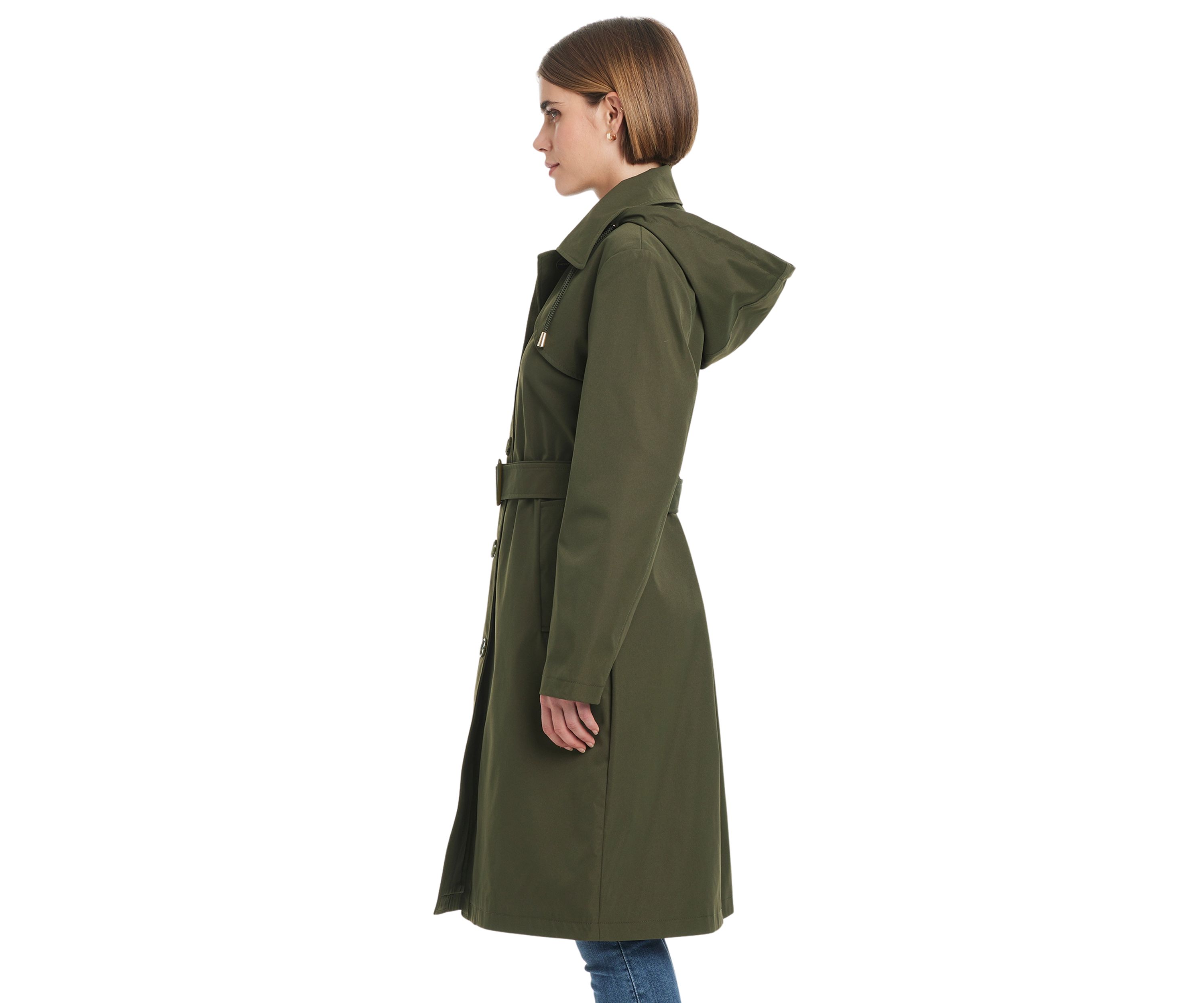 Womens Belted Rain Trench Coat