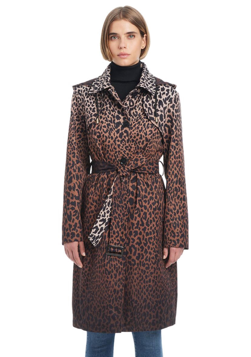 Womens Belted Rain Trench Coat