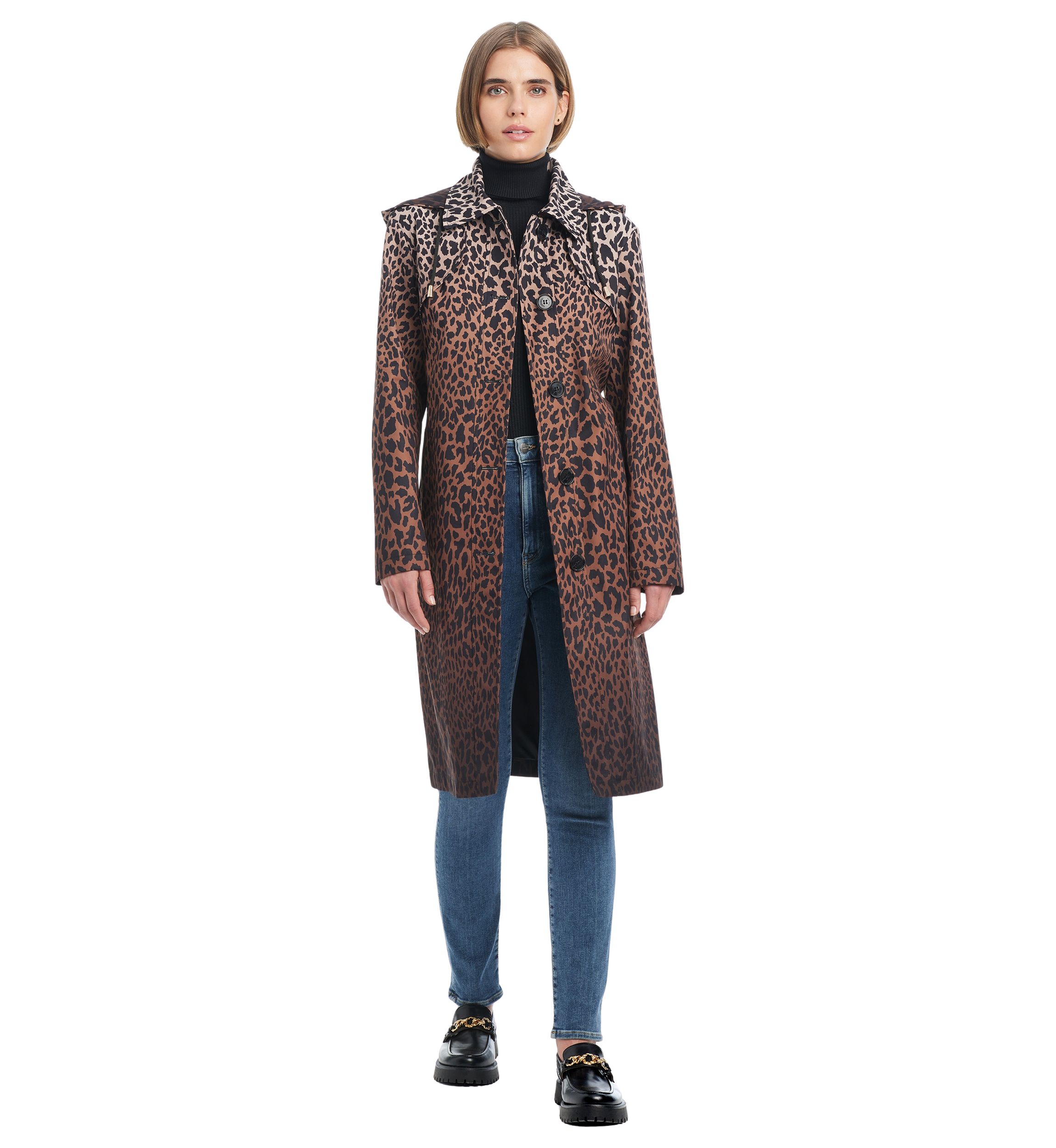 Womens Belted Rain Trench Coat