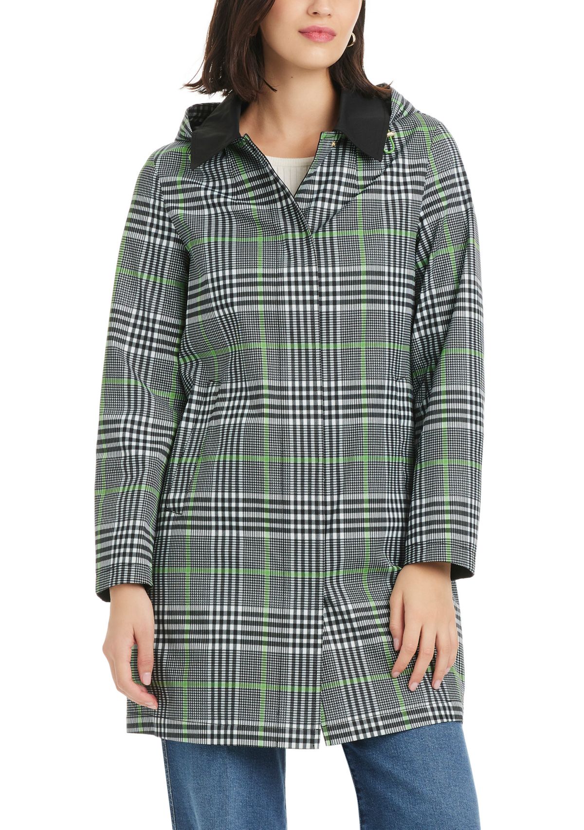 Womens Short Single Breasted Rain Coat 