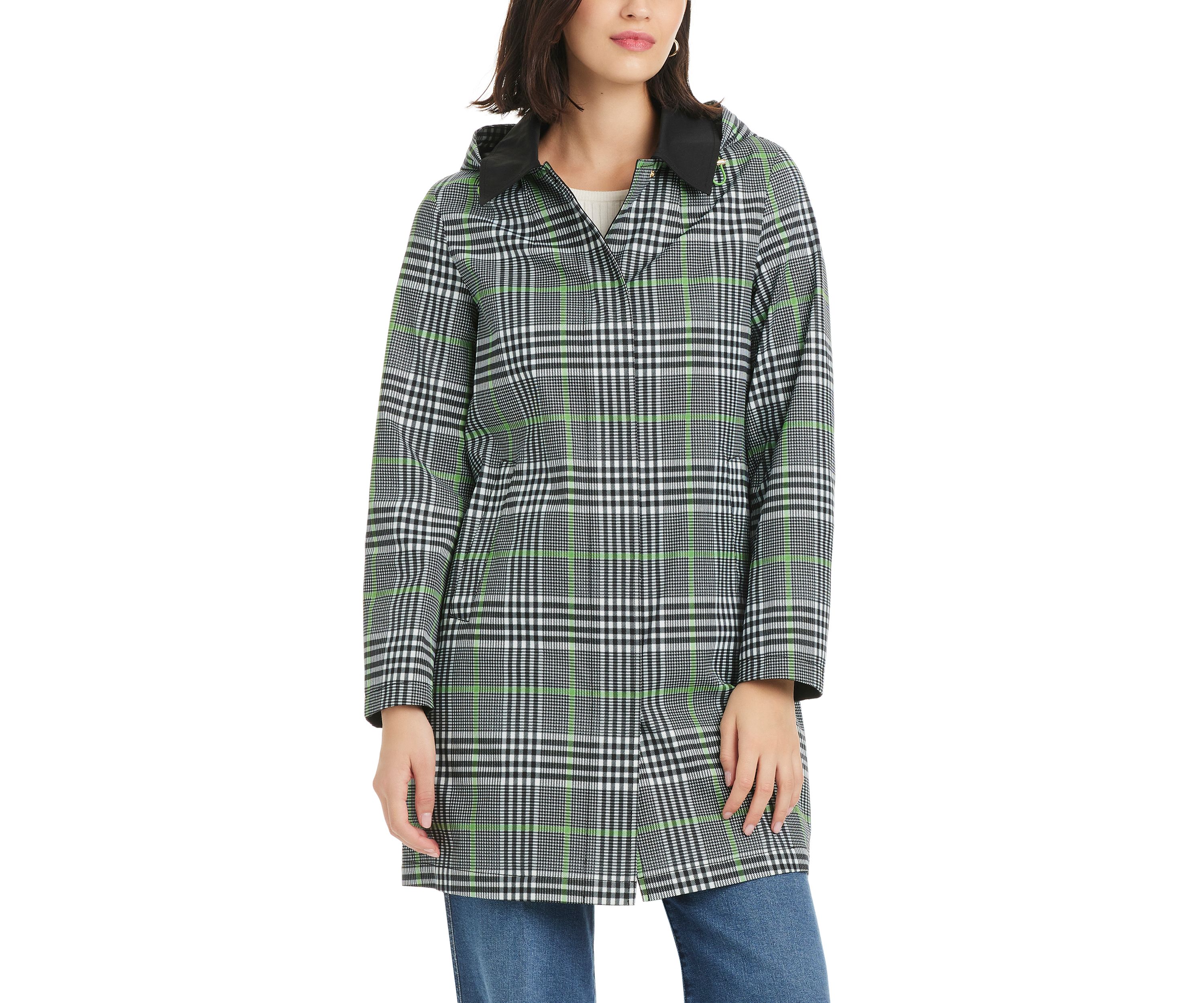 Womens Short Single Breasted Rain Coat 
