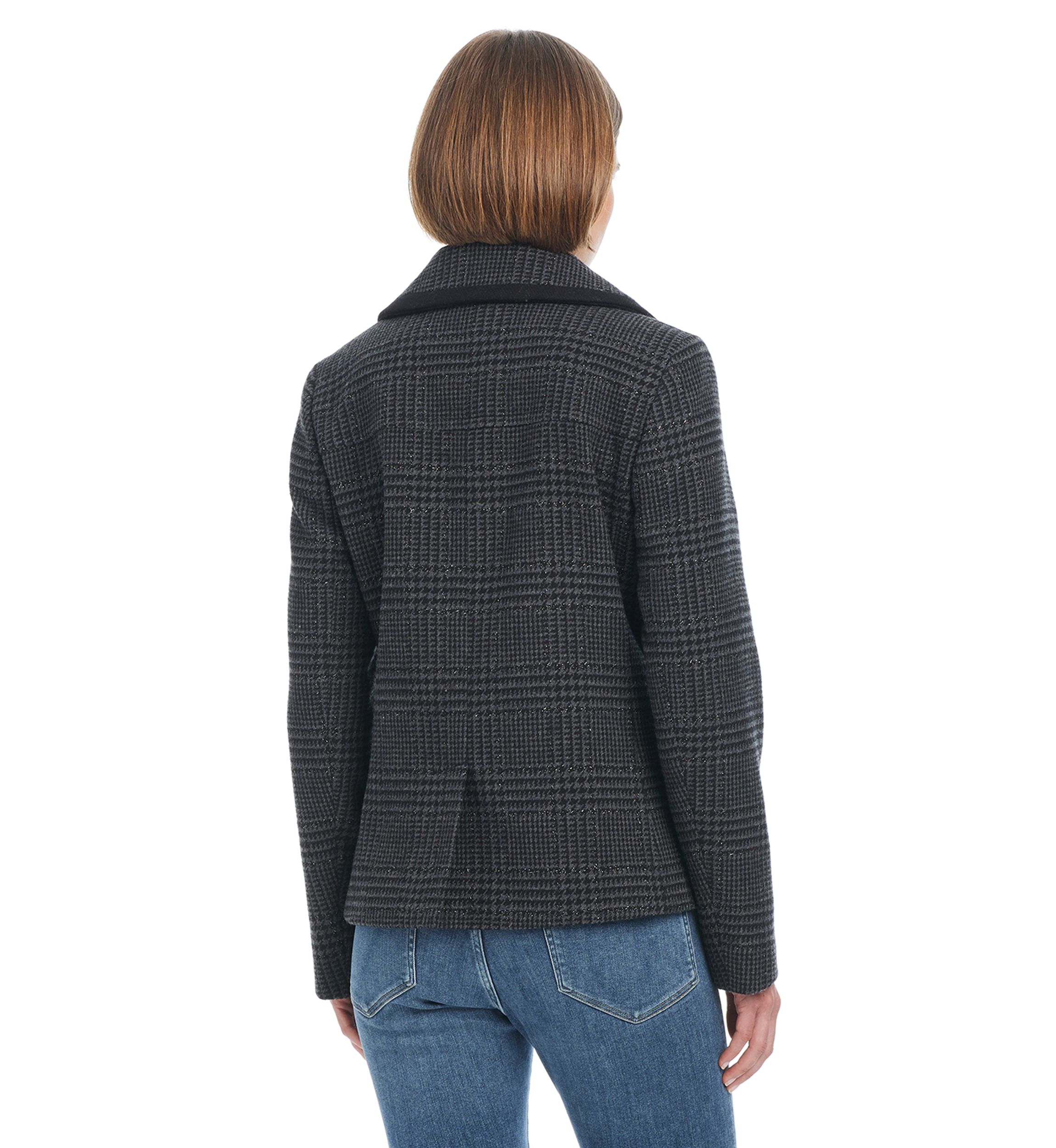 Womens Cropped Peacoat with Metal Buttons