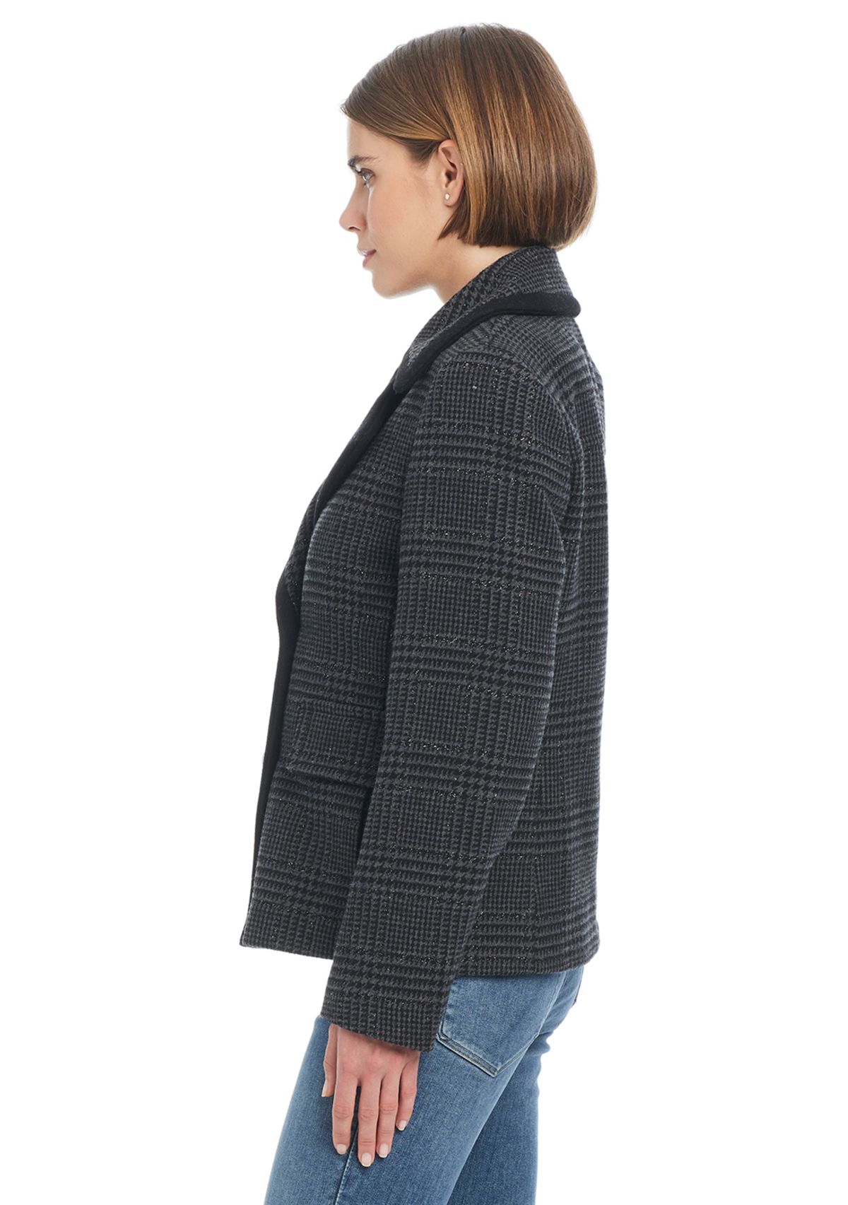 Womens Cropped Peacoat with Metal Buttons