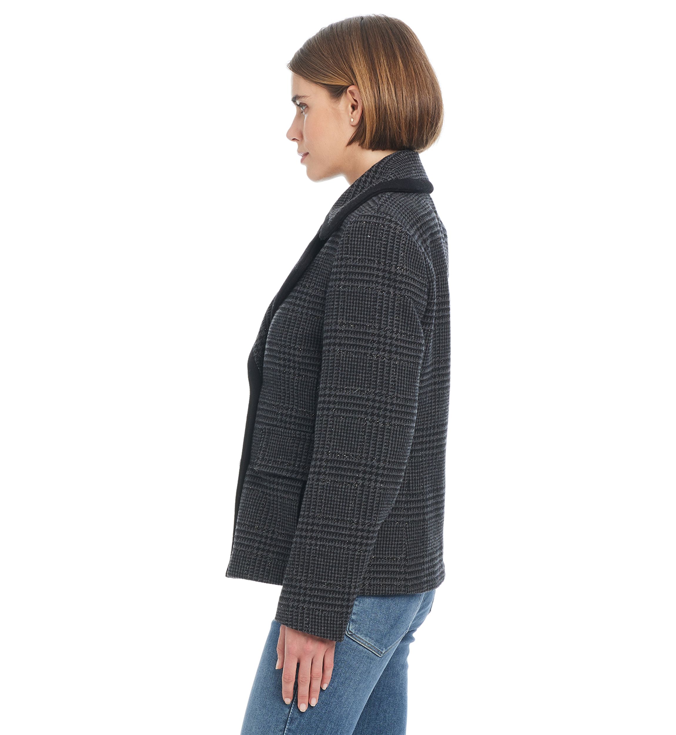 Womens Cropped Peacoat with Metal Buttons
