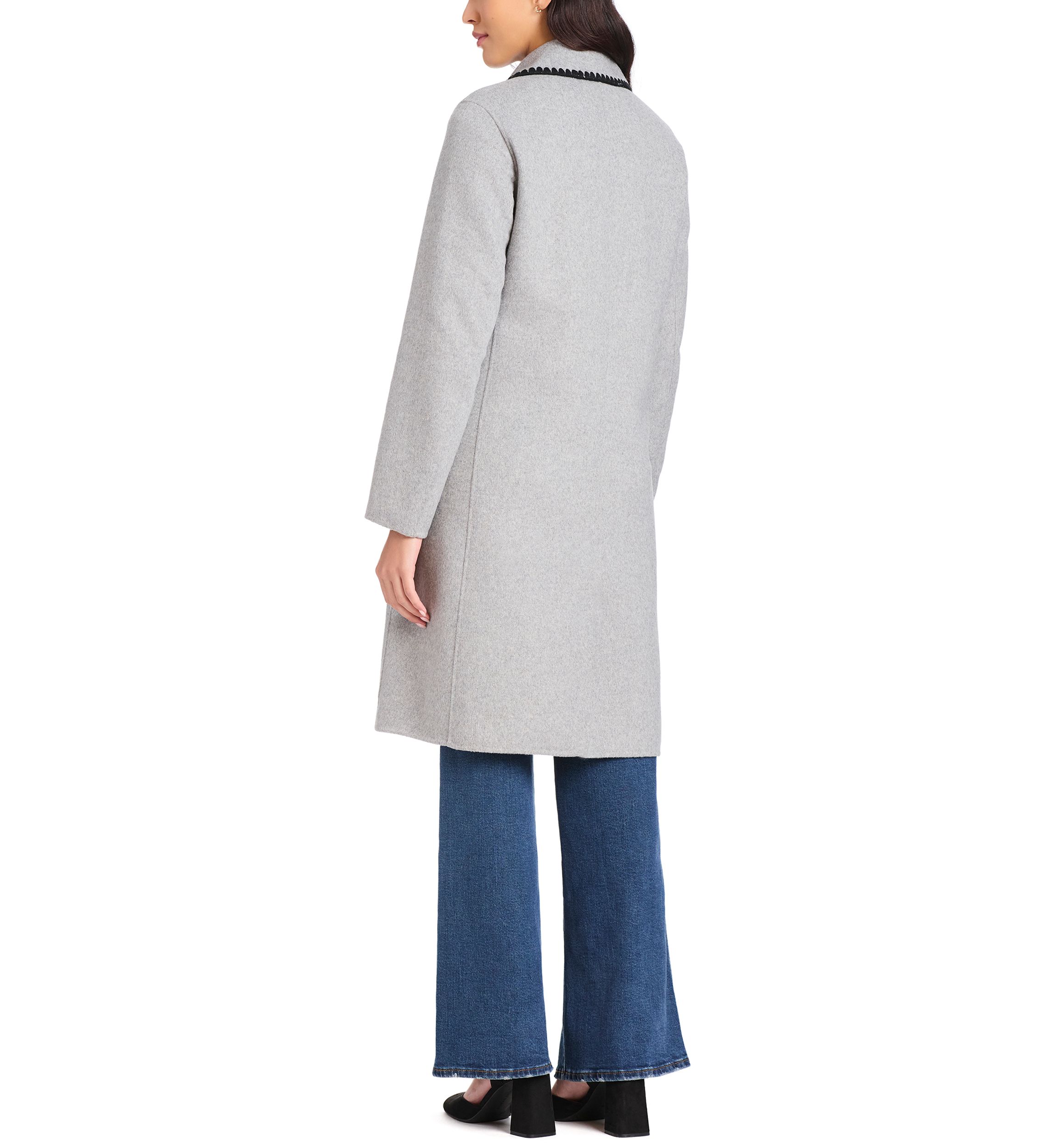 Womens Long Double Breasted Top Coat 