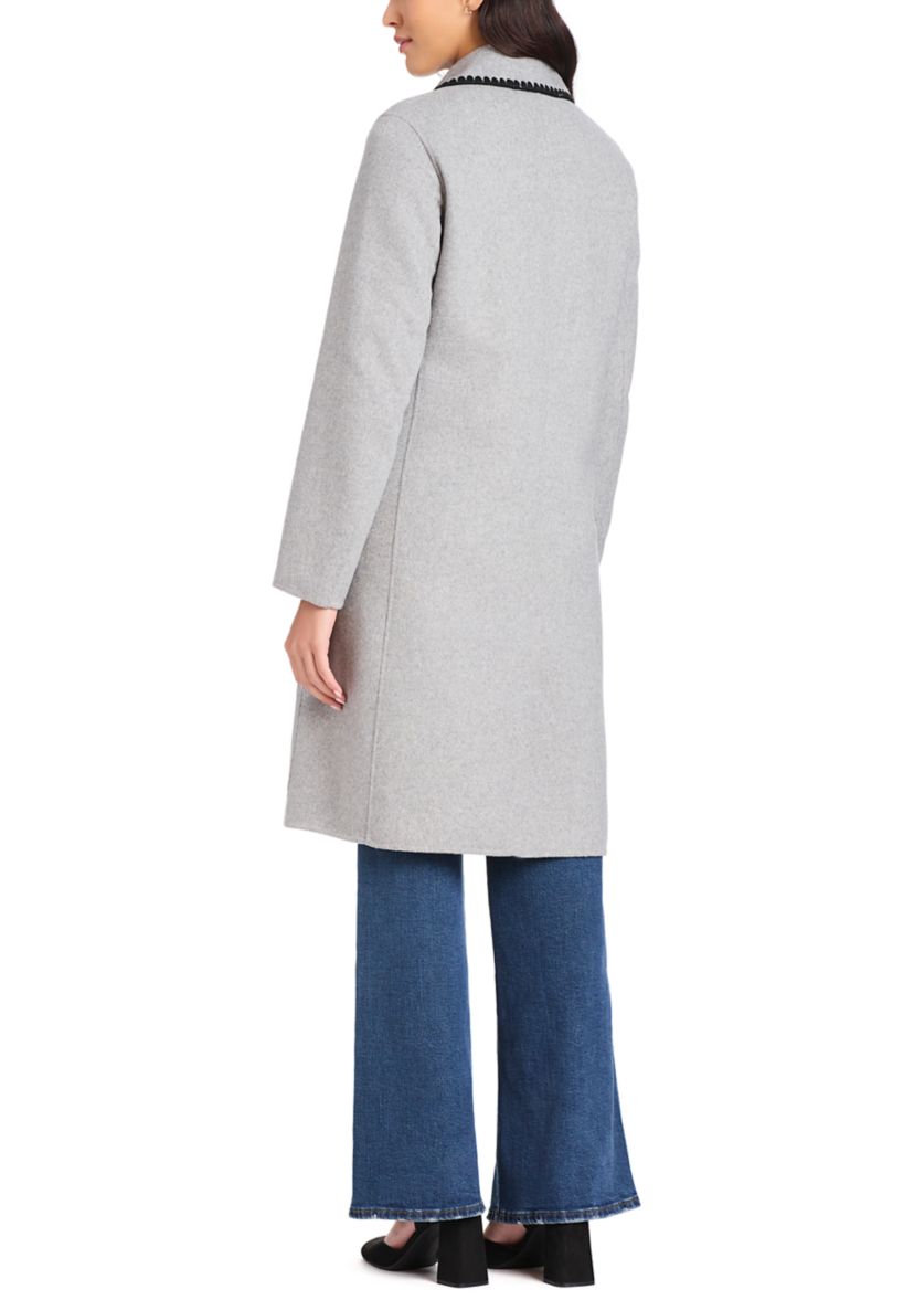 Womens Long Double Breasted Top Coat 