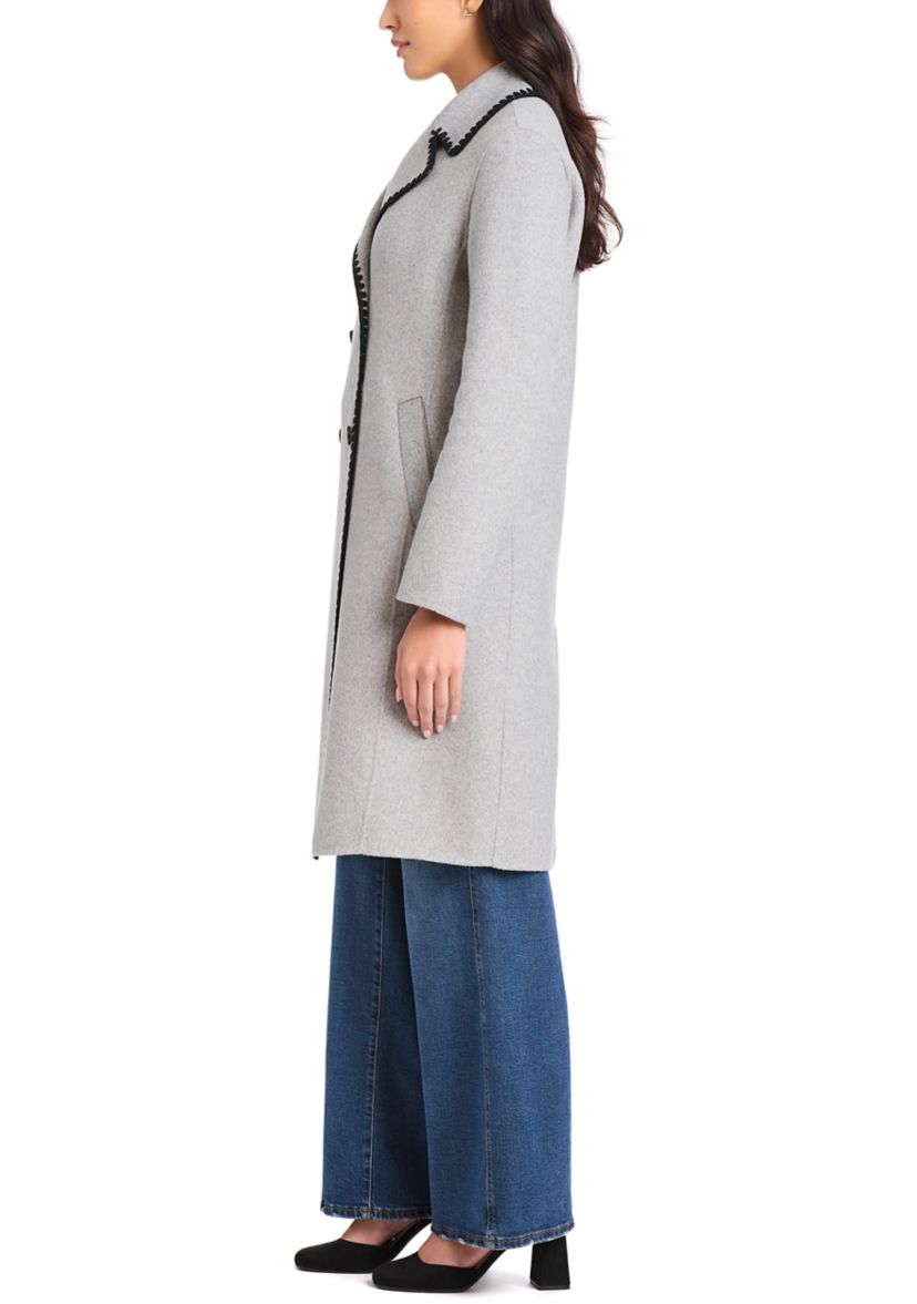 Womens Long Double Breasted Top Coat 