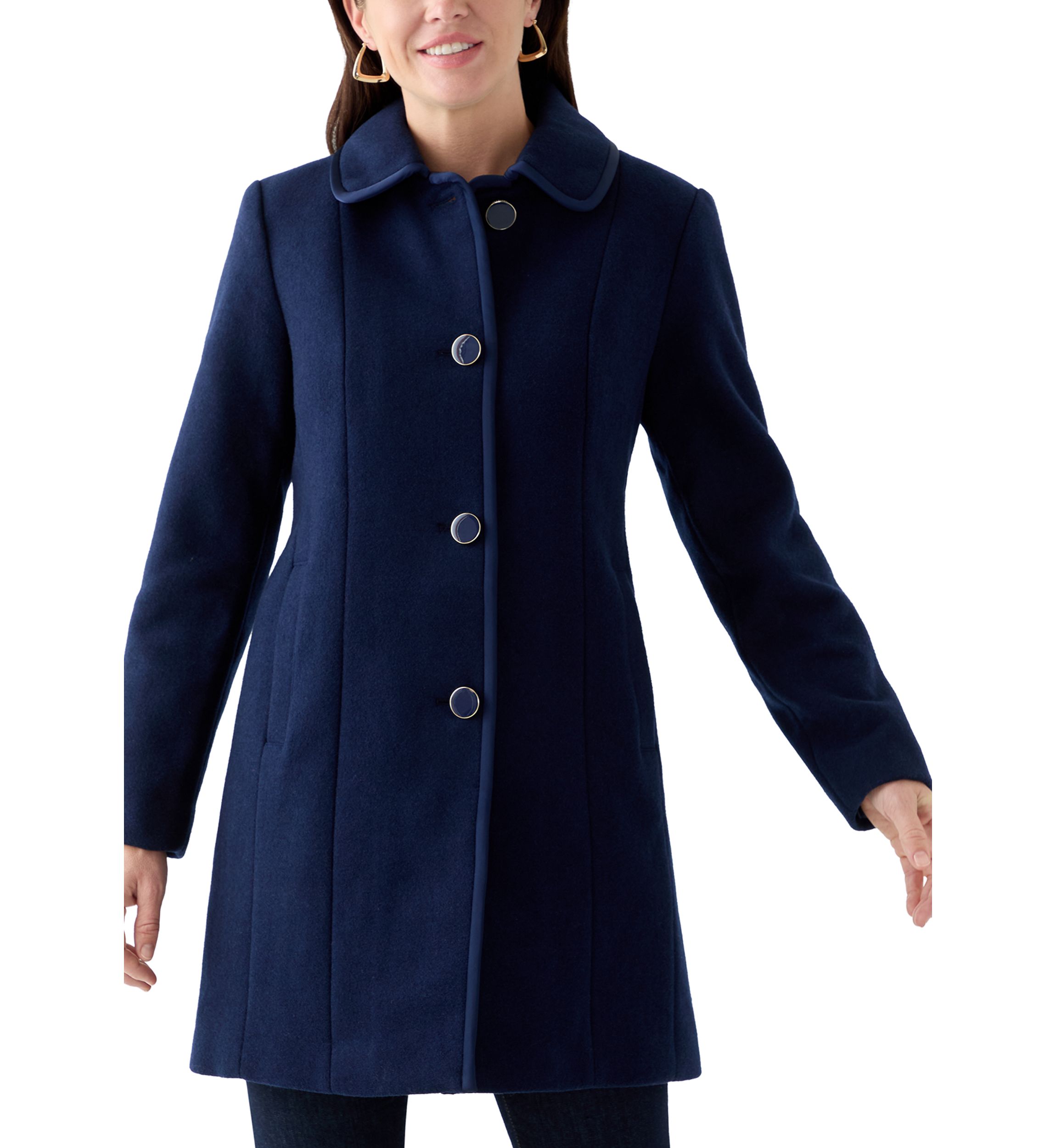 Womens Single Breasted Wool Coat